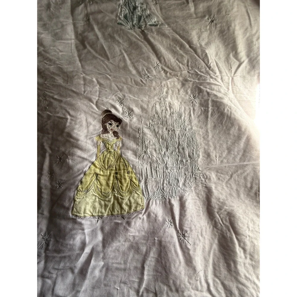 Pottery Barn Kids Disney Princess Quilt Full/Queen Pink Mary Blair Embroidered
